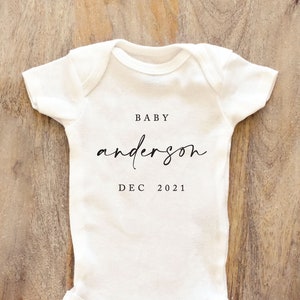 Body de anuncio de bebé, ropa unisex para bebé niño y niña, idea de regalo para baby shower, body 110