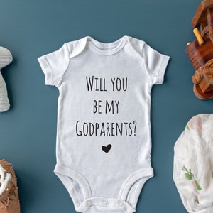 Will you be my godparents? Bodysuit, Baby Clothes, Godparents gift, Baby Bodysuit Bodysuits, Pregnancy announcement, Babyshower gifts 133