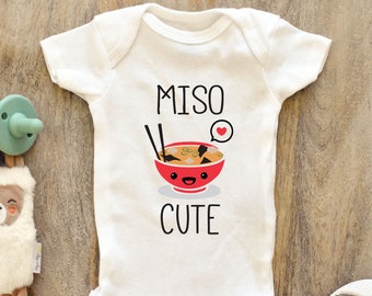 Miso cute Baby Bodysuit Baby boy girl unisex Clothes New pregnancy announcement baby shower gift idea Bodysuit 166