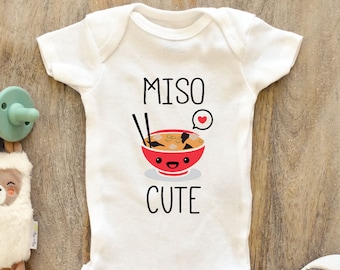 Miso cute Baby Bodysuit Baby boy girl unisex Clothes New pregnancy announcement baby shower gift idea Bodysuit 166