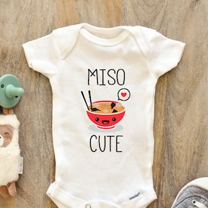 Miso cute Baby Bodysuit Baby boy girl unisex Clothes New pregnancy announcement baby shower gift idea Bodysuit 166