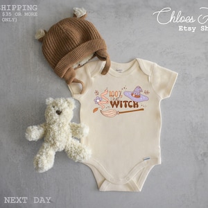 100 percent that witch Bodysuit Retro Halloween Kids Shirt and Bodysuit Cute Fall Natural Toddler Tee 251