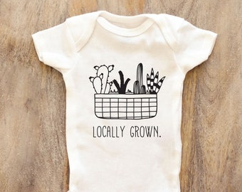 Locally grown plant Baby Baby Bodysuit, Baby boy girl unisex Clothes New pregnancy announcement shower gift idea Bodysuit 105