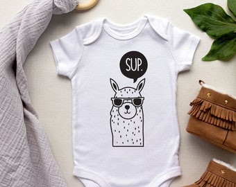 Sup llama Baby Bodysuit, Baby Clothes, New baby announcement, Baby shower gift idea,  Customized bodysuit, cute babyshower gift idea. 113