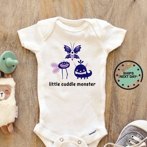 Little Cuddle Monster Cute Baby Baby Body, Baby-Mädchen-Unisex-Kleidung Neue Schwangerschaft Ankündigung Dusche Geschenkidee Bodysuit 186