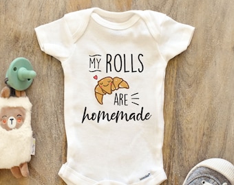 My Rolls Are Homemade Baby Bodysuit Baby boy girl unisex Clothes New pregnancy announcement baby shower gift idea Bodysuit 159