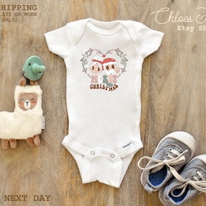 merry christmas Bodysuit Retro Christmas t-shirt tee Cute Winter Natural Baby Bodysuit 269
