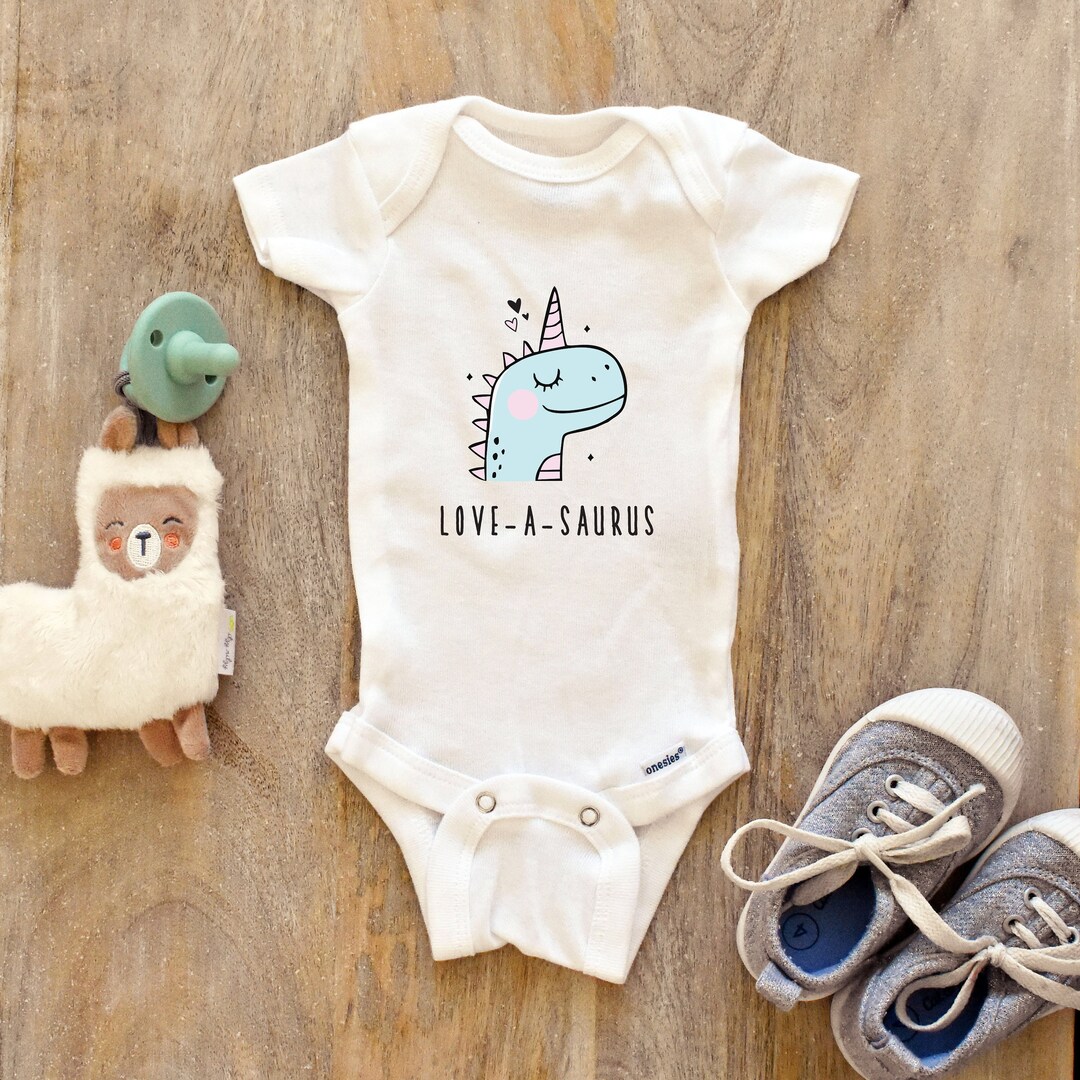 Love a Saurus Baby Bodysuit Baby Boy Girl Unisex Clothes New Pregnancy ...
