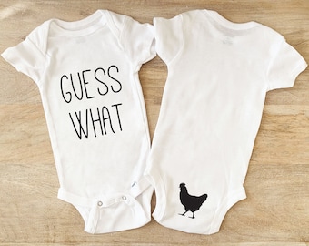 Guess What Chicken Butt Bodysuit s® Funny Bodysuit  Cute Rae Dunn Baby Shower Gift Baby Unisex bodysuit 116