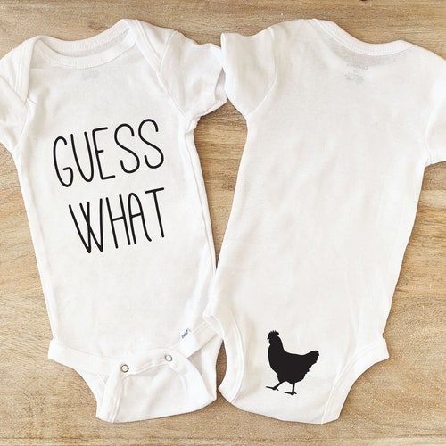Body rigolo Guess What Chicken Butt s® Cadeau de baby shower Rae Dunn mignon Body pour bébé unisexe 116