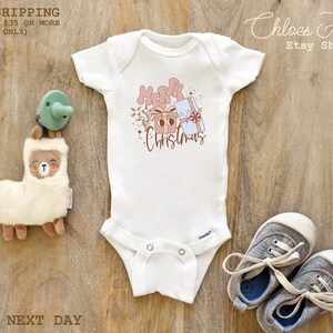 merry christmas Bodysuit Retro Christmas t-shirt tee Cute Winter Natural Baby Bodysuit 270