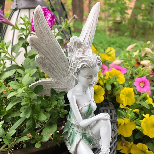 Sitting Fairy Statue Garden Ornament Deco Craft Landscaping Yard   U S 