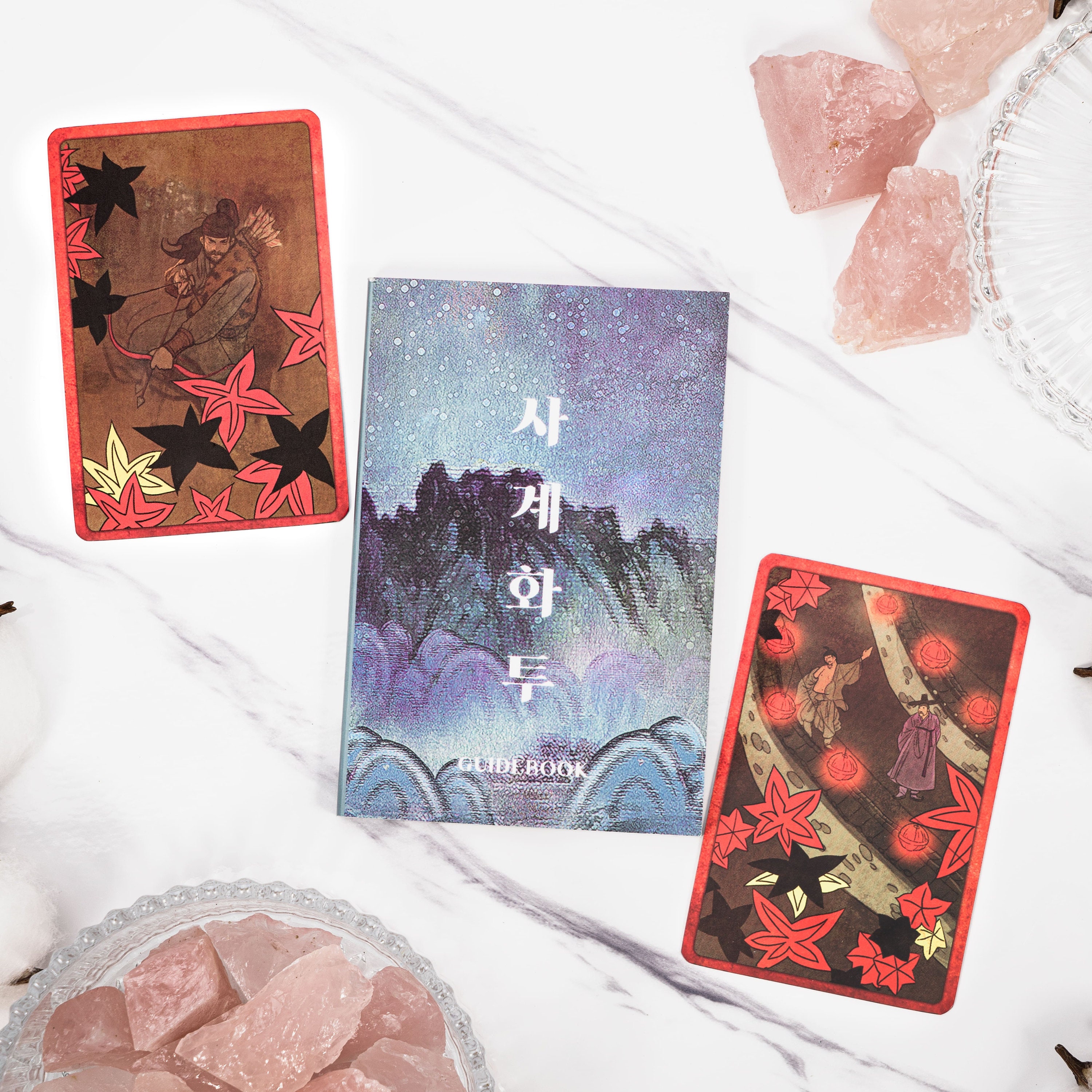 Korean Four Seasons Hwatu Oracle Tarot Cards With Guidebook - Etsy