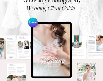 de Guide client pour la photographie de mariage | Guide du mariage Canva | Guide de la photographie de mariage sur toile | Photographie de mariage