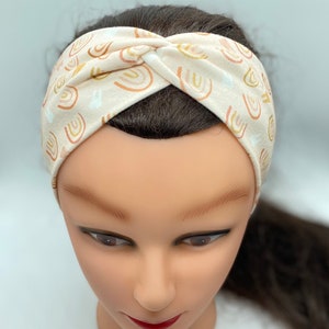 Boho Dental Headband with Buttons: Rainbows and Teeth Print image 2