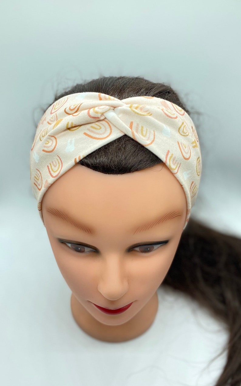 Boho Dental Headband with Buttons: Rainbows and Teeth Print image 2