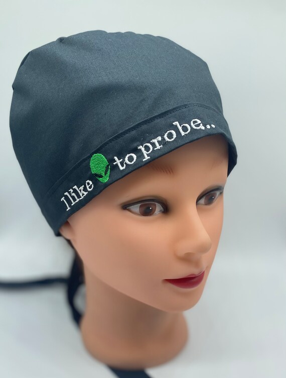 Dental scrub cap, alien scrub cap with buttons, surgical dental scrub cap, mens scrub cap, dental hygienist, dental assistant, dentist cap