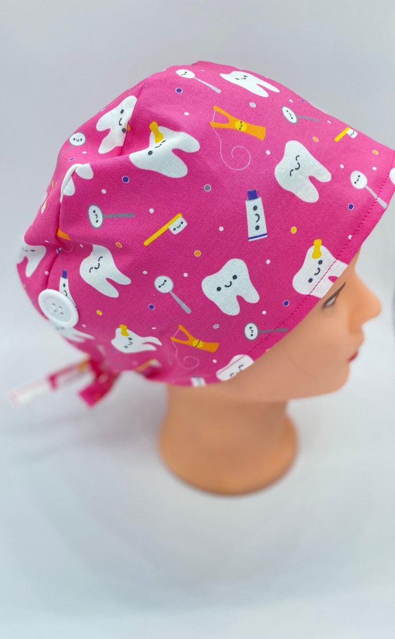 Pink scrub caps dental hygiene scrub cap womens scrub cap Etsy