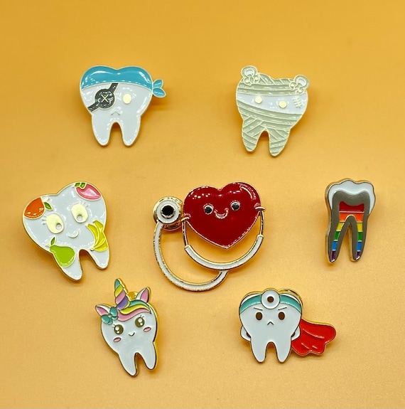 Dental hygienist tooth badge reel lanyard, gift for dental hygienist