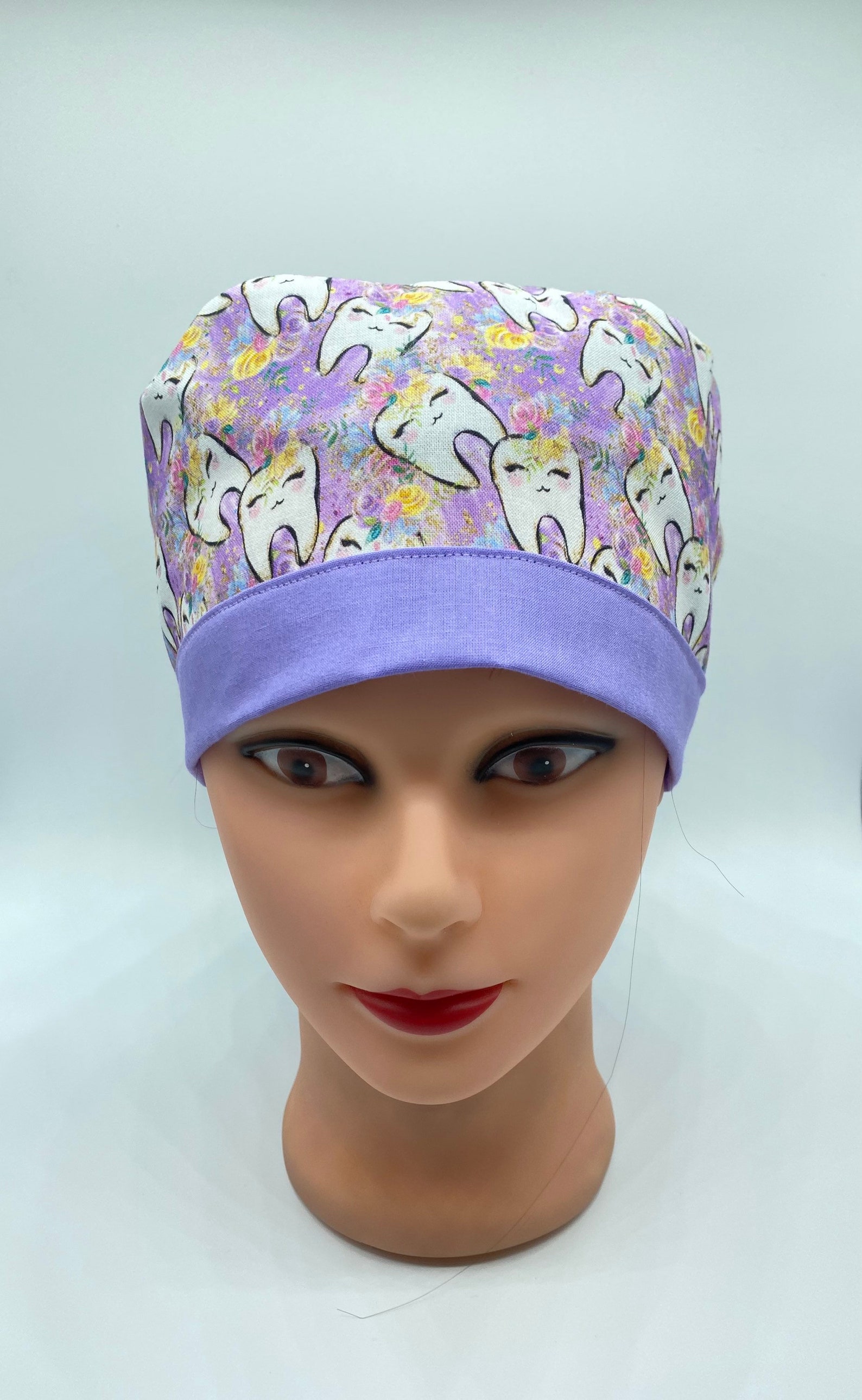 Personalized Purple Dental Scrub Cap With Buttons Womens Etsy