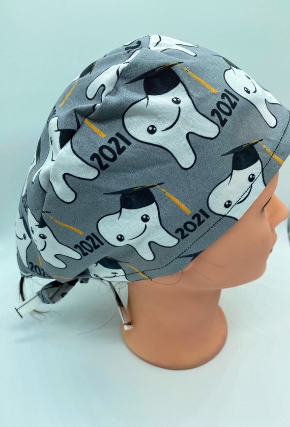 Graduate 2021 scrub cap dental themed scrub cap surgical Etsy