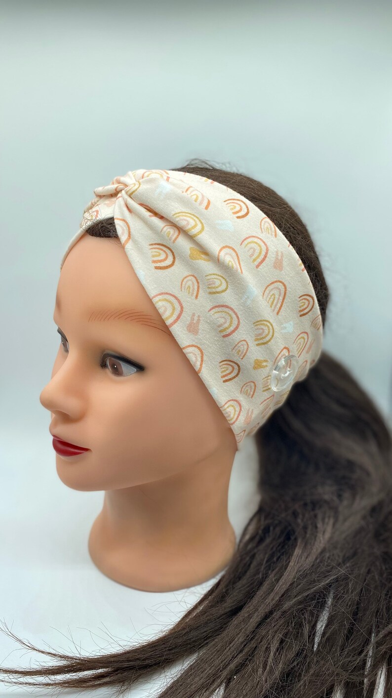 Boho Dental Headband with Buttons: Rainbows and Teeth Print image 9