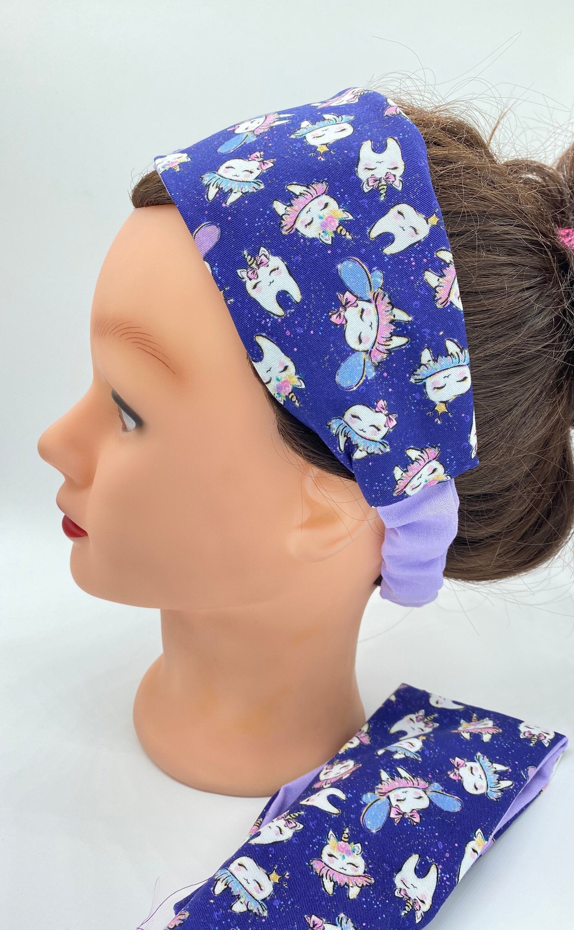 Purple Dental assistant headband with buttons dental Etsy