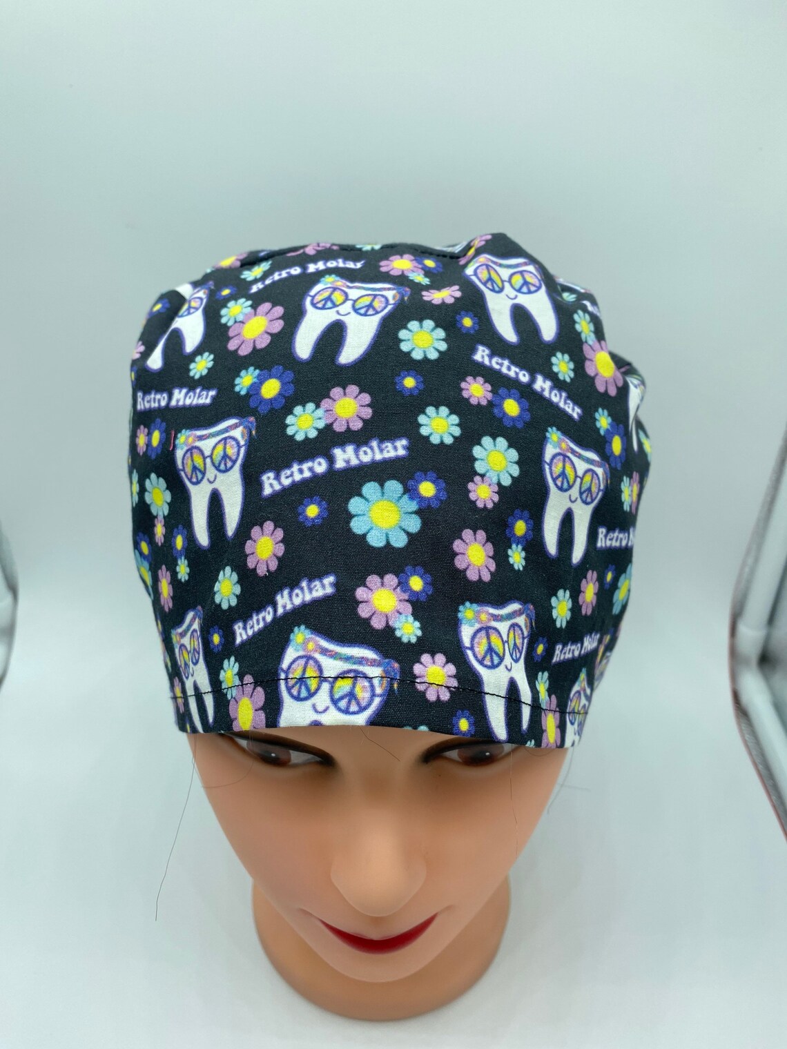Happy teeth dental scrub cap dental office dental hygienist Etsy