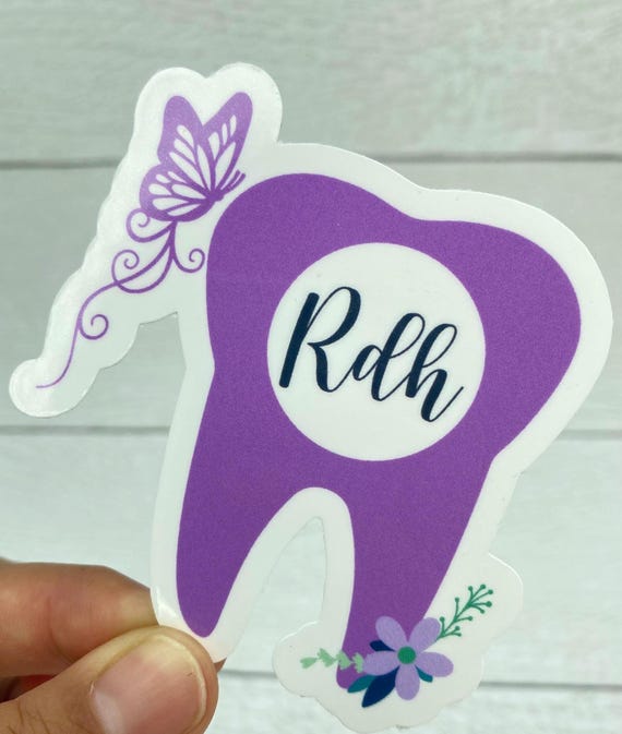 RDH Dental sticker, Dental Hygienist sticker, dental hygienist gift, dental hygienist laptop sticker, hydroflask cup sticker, dental gift