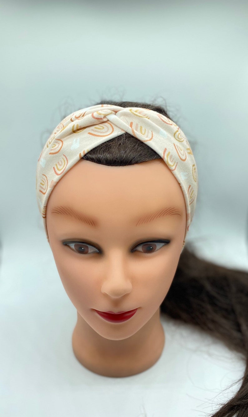 Boho Dental Headband with Buttons: Rainbows and Teeth Print image 7