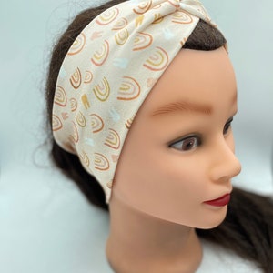 Boho Dental Headband with Buttons: Rainbows and Teeth Print image 3