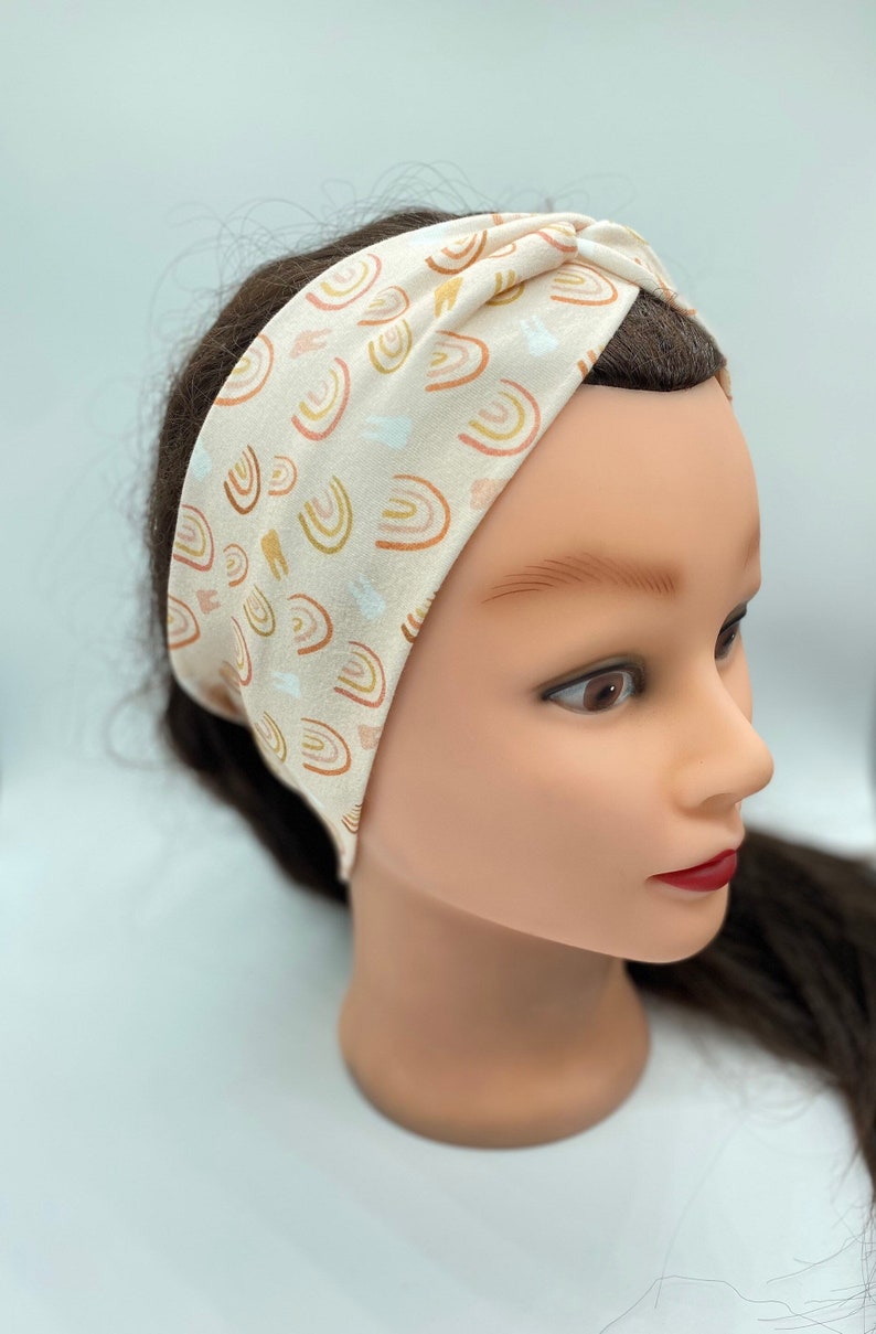 Boho Dental Headband with Buttons: Rainbows and Teeth Print image 3