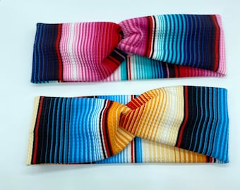 Diadema de turbante de sarape, diadema con giro mexicano, diadema de enfermera, diadema elástica, diadema para mujer, diadema con giro, popular en este momento