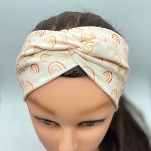 Boho Dental Headband with Buttons: Rainbows and Teeth Print image 1