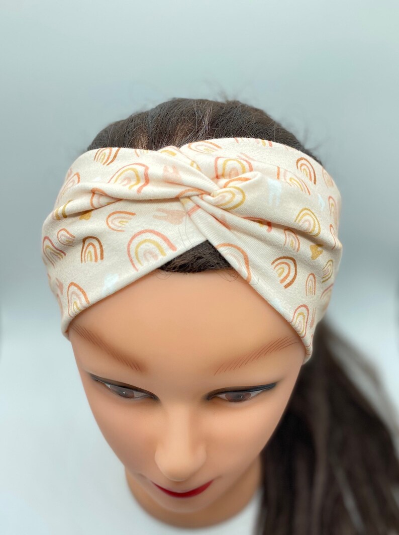 Boho Dental Headband with Buttons: Rainbows and Teeth Print image 1