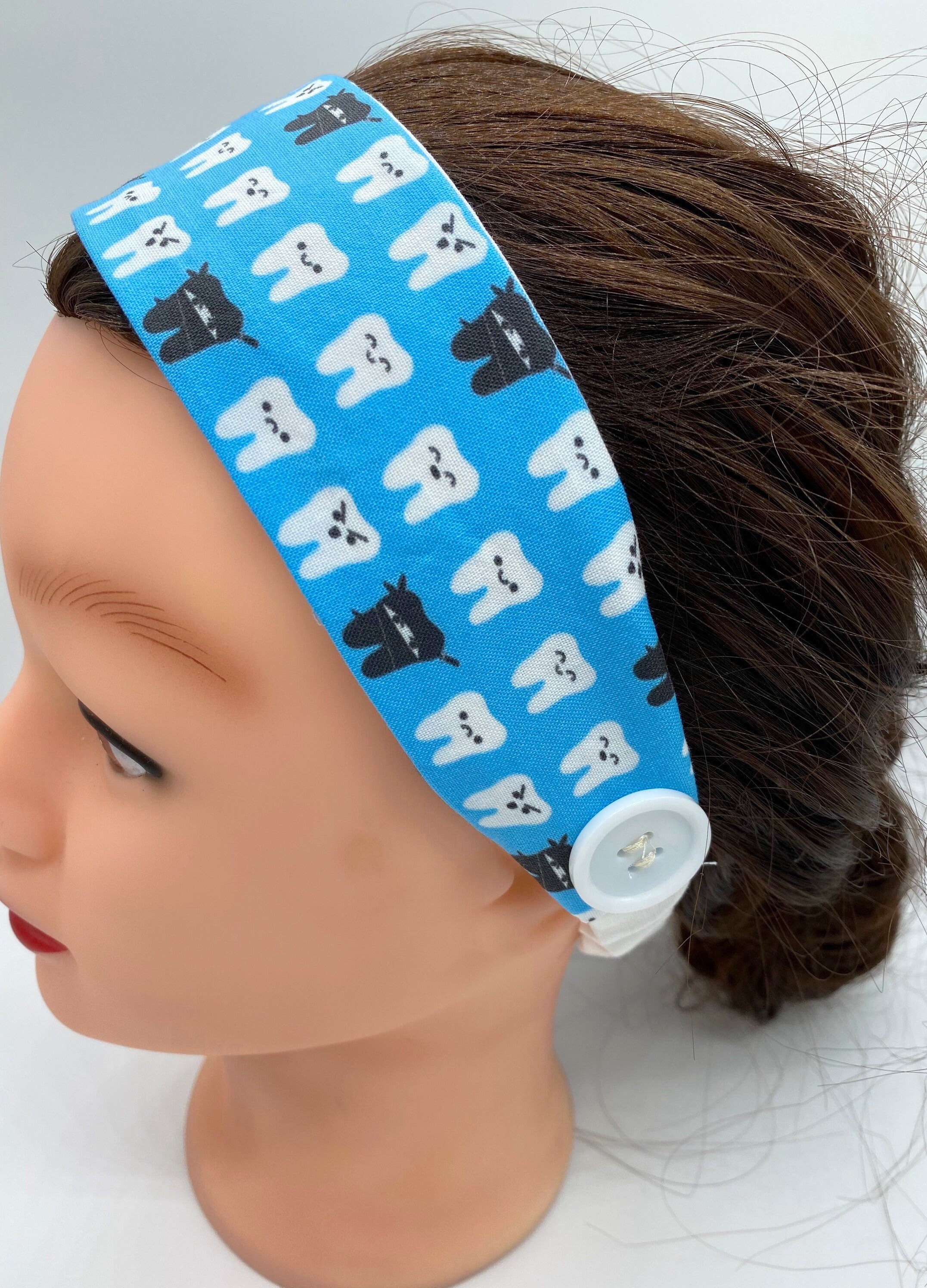 Dental assistant headband with buttons tooth headband dental Etsy