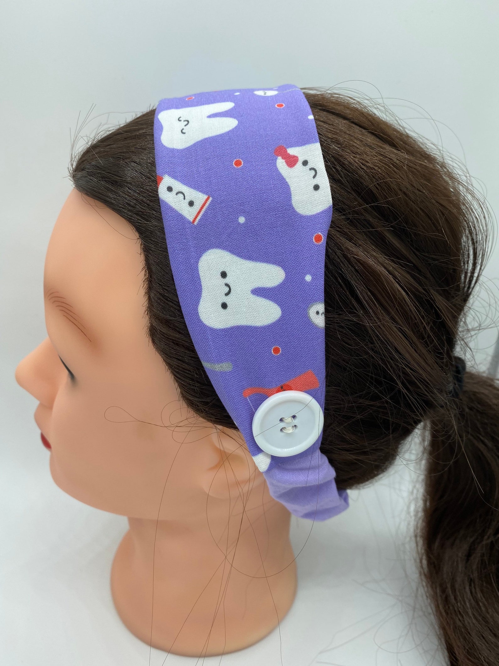 Dental Assistant Headband With Buttons Dental Hygienist Etsy