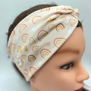 Boho Dental Headband with Buttons: Rainbows and Teeth Print image 4