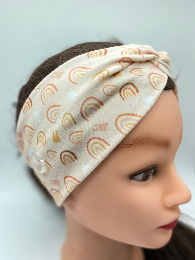Boho Dental Headband with Buttons: Rainbows and Teeth Print image 4