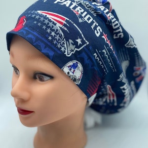 Patriots Euro scrub cap with buttons, scrub cap, womens scrub cap, nurse scrub cap, nurses hat, medical scrub cap for women