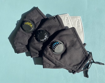 Face Mask with Filter, Reusable Washable Cotton Mask with Pocket, Nose Wire and Adjustable Ear Loops for Protection - Ships from MD, USA