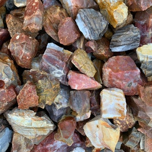 Red Multicolored Georgia Jasper Agate Mix Natural Rough Raw Rocks for ...