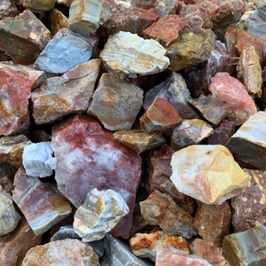 Red Multicolored Georgia Jasper Agate Mix Natural Rough Raw Rocks for ...