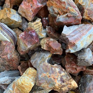 Red Multicolored Georgia Jasper Agate Mix Natural Rough Raw Rocks for ...