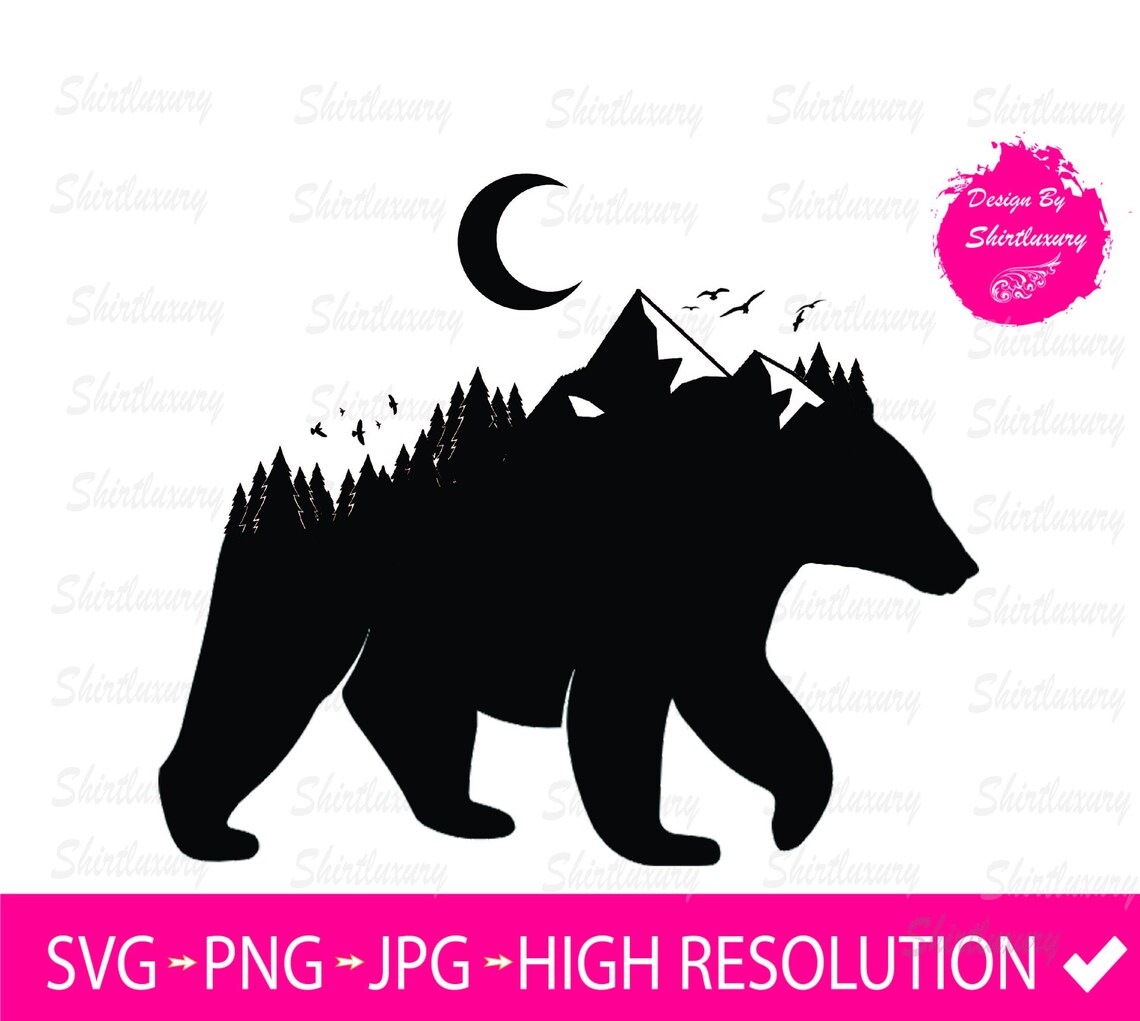 Bear svg Forest svg camping Woodland Wildlife Bear svg | Etsy