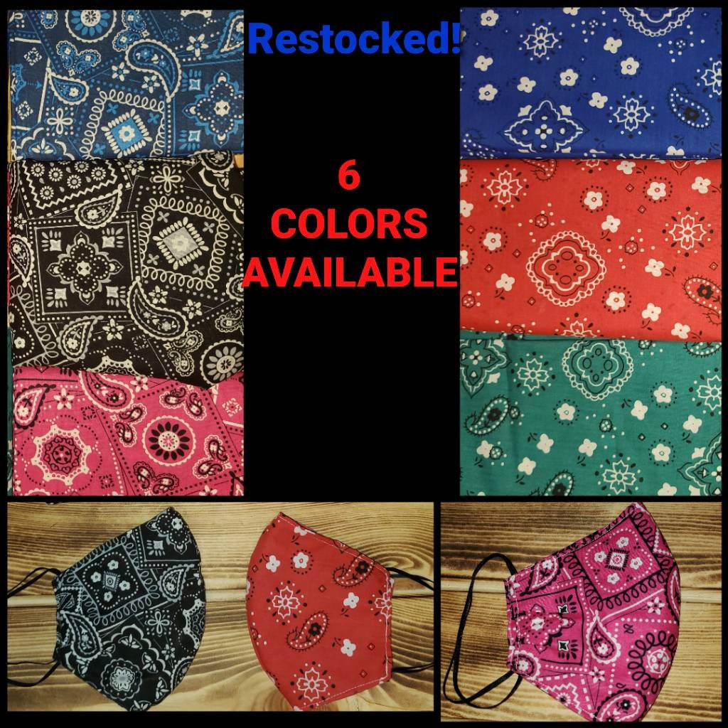 Bandana Face Mask Bandana Pattern Face Mask Paisley Mask Etsy