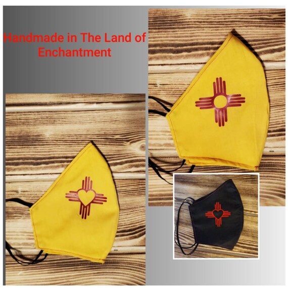 New Mexico Mask Zia Symbol Mask NM Mask NM True NM Flag Etsy