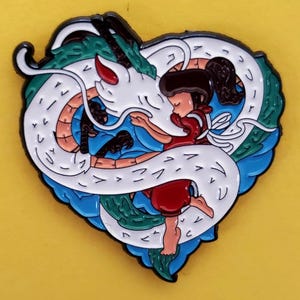 Princess Mononoke  & Haku Dragon Heart Pin
