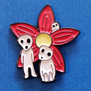 Kodama Tree Spirits Pin with a Flower |  Anime Pin | Princess Moninoke