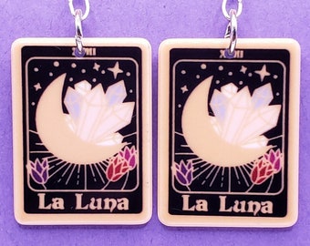 La Luna Tarot Card Earrings